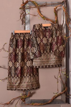 Baju Kurung Songket Luella Kids - Brown Mocha