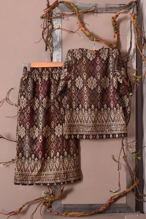 Baju Kurung Songket Luella Kids - Brown Mocha