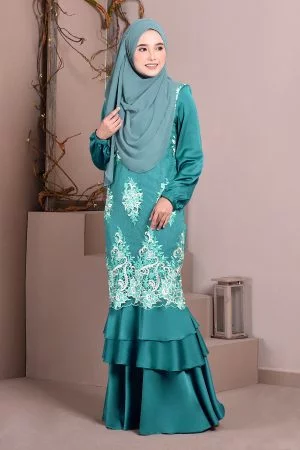 Abaya Lace Lyon - Aqua Green