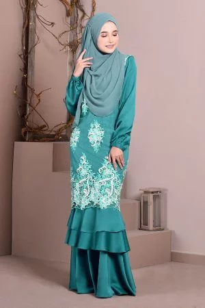 Abaya Lace Lyon - Aqua Green