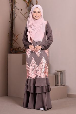 Abaya Lace Lyon - Mocha Brown