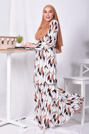 Baju Kurung Nicole - Cotton White