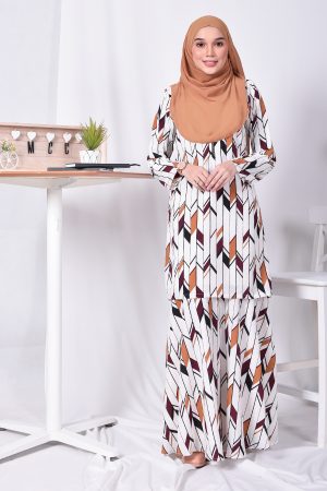 Baju Kurung Nicole - Cotton White