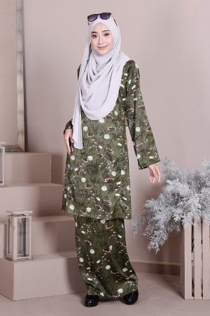 Baju Kurung Puteri Pahang Prairie  - Army Green