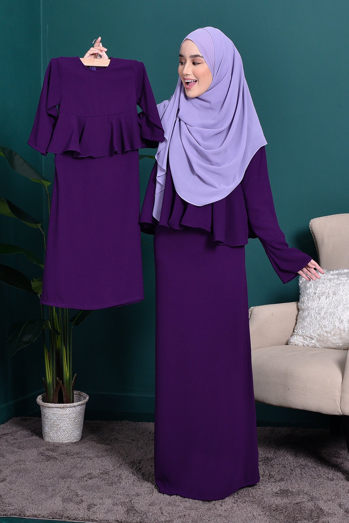 Abaya Alifa II Kids – Grape Purple – MuslimahClothing.Com