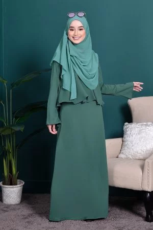 Abaya Alifa II - Teal green