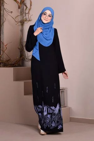Abaya Dubai Embroidery Haja - Gemstone Blue
