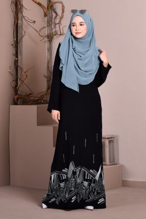 Abaya Dubai Embroidery Haja - Mint Green