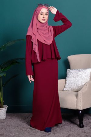 Abaya Alifa II - Strawberry Red