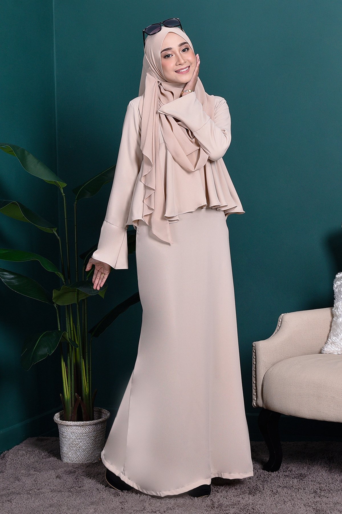 Abaya Alifa II – Vanilla Cream – MuslimahClothing.Com