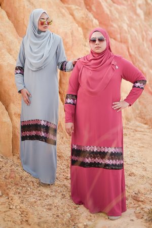 Abaya Sequin Jemina - Pearl Grey