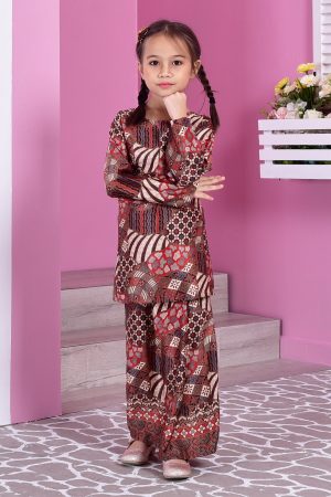 Baju Kurung Batik Najjah Kids - Red