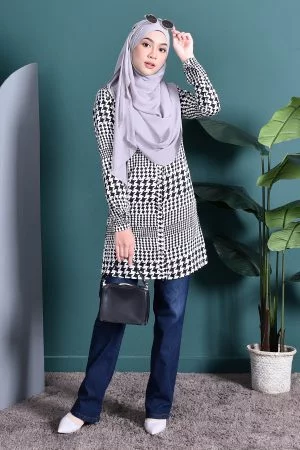 Blouse Mono Atiya - Black Gingham