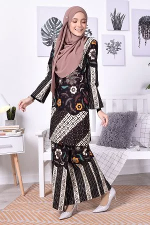 Baju Kurung Batik Norin - Black