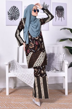 Baju Kurung Batik Norin - Brown