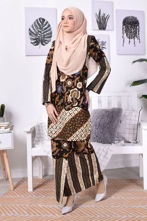 Baju Kurung Batik Norin - Gold