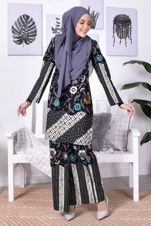 Baju Kurung Batik Norin - Grey