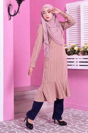 Tunic Ruffle Rania - Soft Brown