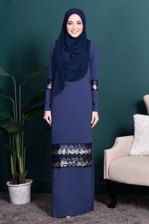 Abaya Sequin Jemina - Navy Blue