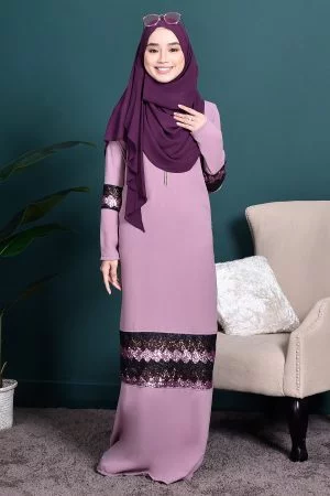 Abaya Sequin Jemina - Periwinkle Purple