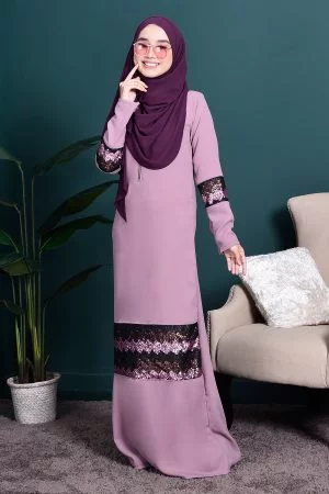 Abaya Sequin Jemina - Periwinkle Purple