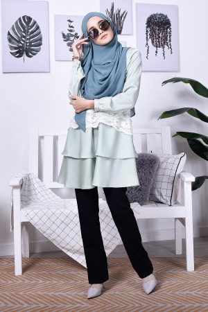 Blouse Lace Baini II - Aqua Green