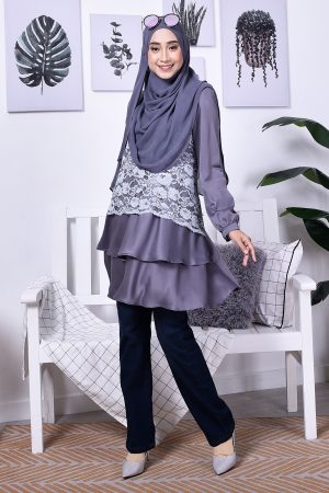 Blouse Lace Baini II - Steel Grey