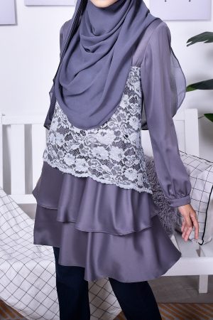 Blouse Lace Baini II - Steel Grey