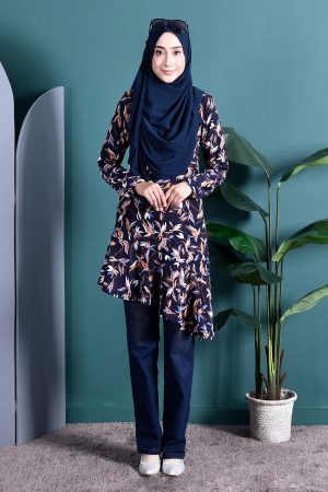 Blouse Ruffle Bellina - Navy Blue