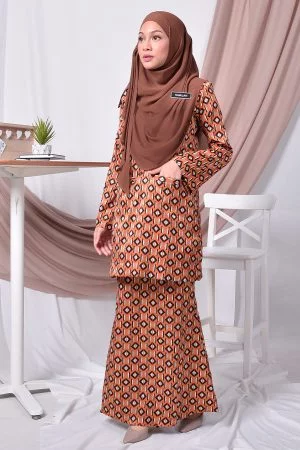 Baju Kurung Kedah Kiara - Cinnamon Brown