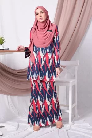 Baju Kurung Kedah Kamila - Rosy Blue