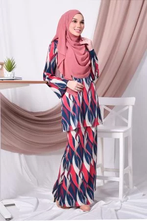 Baju Kurung Kedah Kamila - Rosy Blue