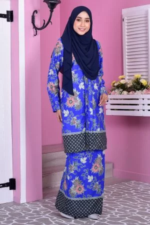 Baju Kebarung Batik Nazhia - Blue