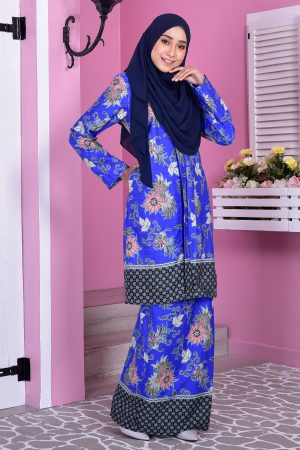 Baju Kebarung Batik Nazhia - Blue