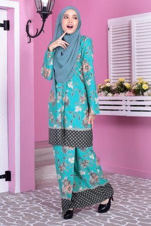 Baju Kebarung Batik Nazhia - Green