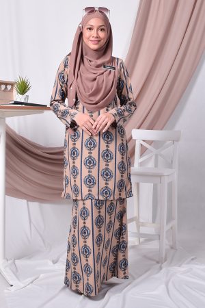 Baju Kurung Moden Adalina - Creamy Brown