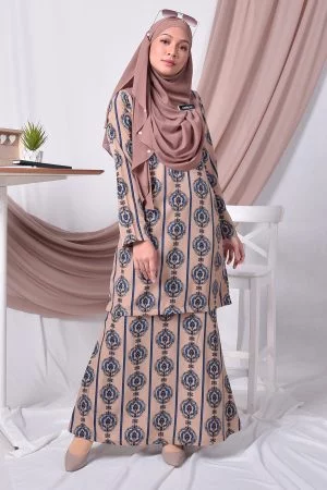 Baju Kurung Moden Adalina - Creamy Brown