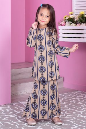 Baju Kurung Moden Adalina Kids - Creamy Brown