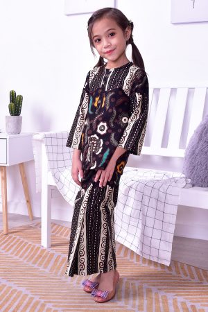 Baju Kurung Batik Norin Kids - Black