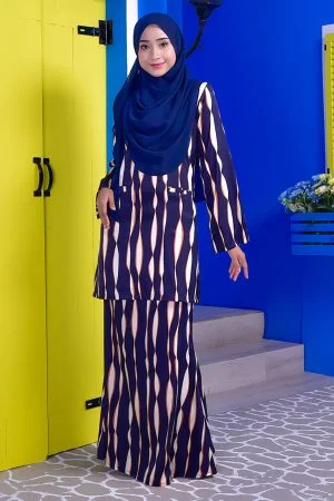 Baju Kurung Kedah Kate - Deep Blue