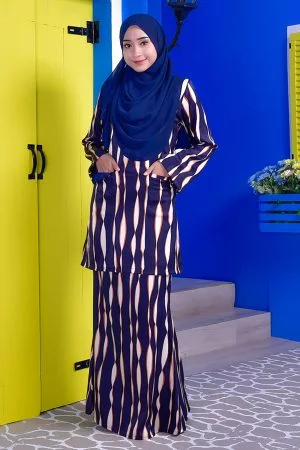 Baju Kurung Kedah Kate - Deep Blue
