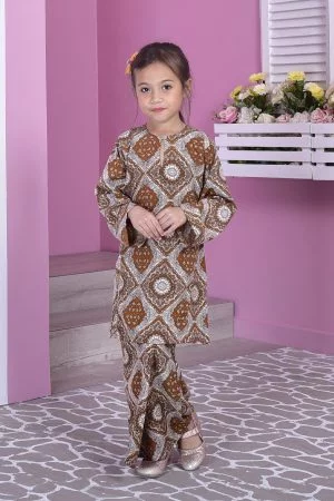 Baju Kurung Pahang Perry Kids - Hot Brown