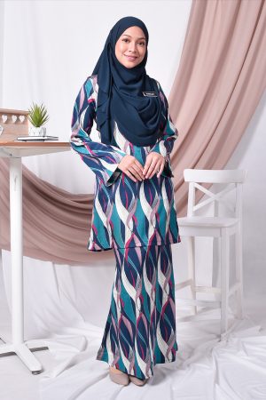 Baju Kurung Kedah Kamila - Aqua Blue