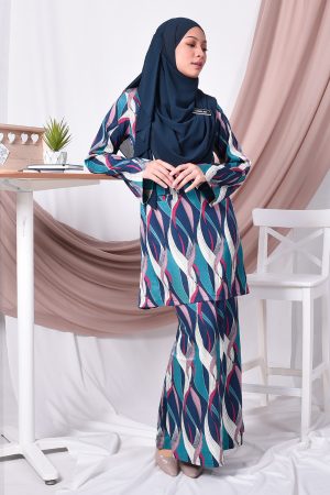 Baju Kurung Kedah Kamila - Aqua Blue