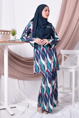 Baju Kurung Kedah Kamila - Aqua Blue