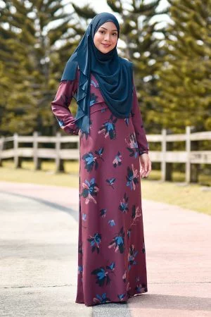 Abaya Arisa - Plum Maroon