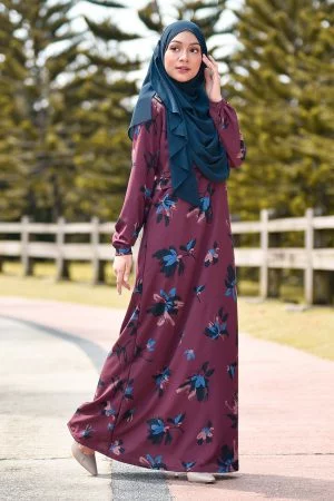 Abaya Arisa - Plum Maroon