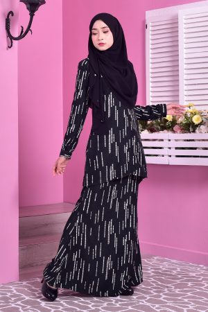 Baju Kurung Hi Lo Fira - Dark Emerald