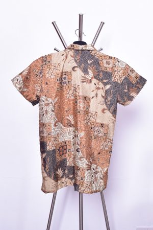 Baju Kemeja Batik Nizam Kids - Vanilla Brown