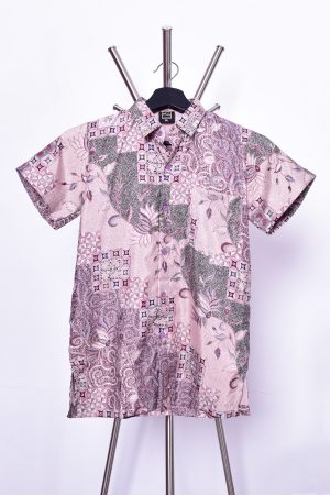 Baju Kemeja Batik Nizam Kids - Plum Purple